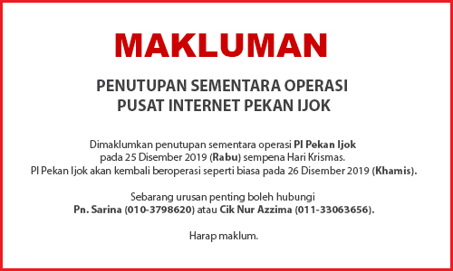 NOTIS PENUTUPAN PI hari krismas