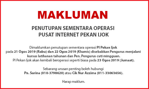 NOTIS PENUTUPAN PI latihan tahunan